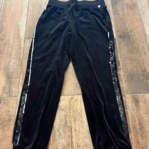 Girls Velour pants with sequin detail